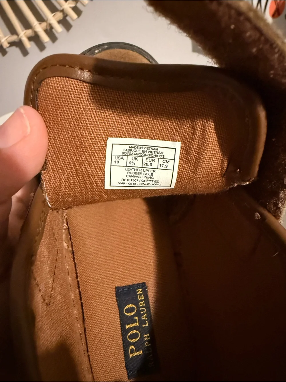 Polo by Ralph Lauren Brown Suede Kids' Hook-and-Loop Sneakers